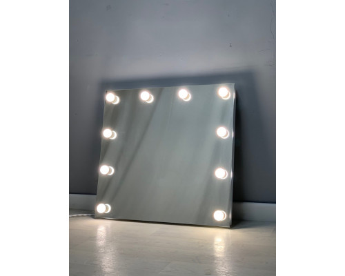 Безрамочное гримерное зеркало для грима с подсветкой 70х75 премиум