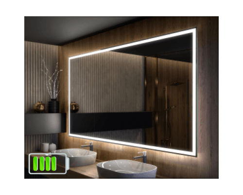 Зеркало с подсветкой по периметру для ванной Люмиро на батарейках (аккумуляторе)